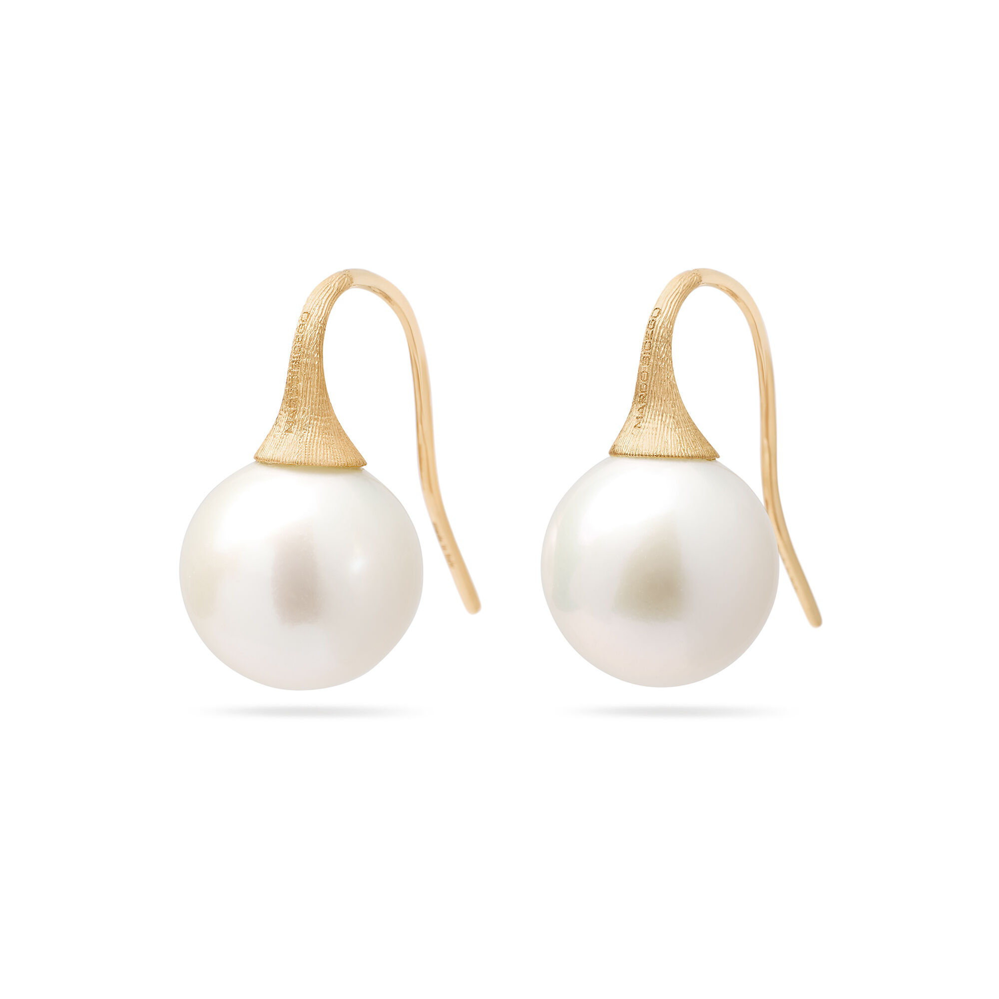 Marco Bicego Africa Collection Yellow Gold and Pearl French Wire Earrings